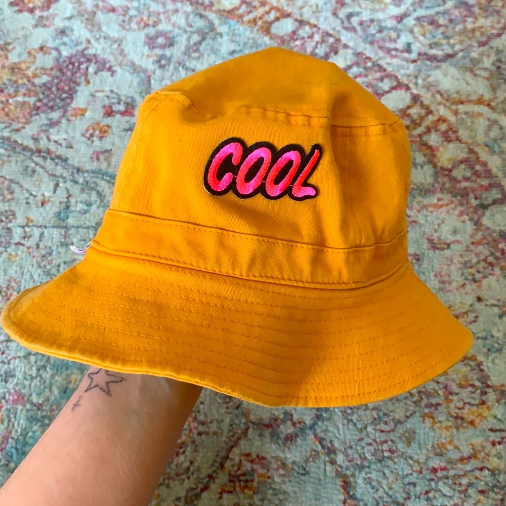 Yellow Bucket Hat with Patch